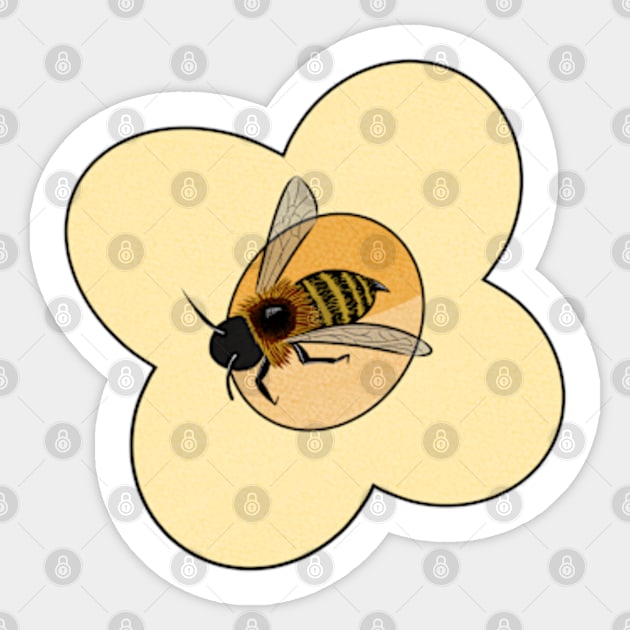 Bee and Flower Sticker by davidfeci